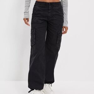 American Eagle Black Baggy Cargo